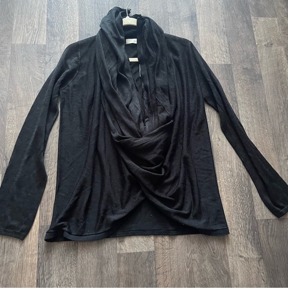 Costa Blanca Black Cardigan with Built in Scarf Size S - Picture 4 of 9